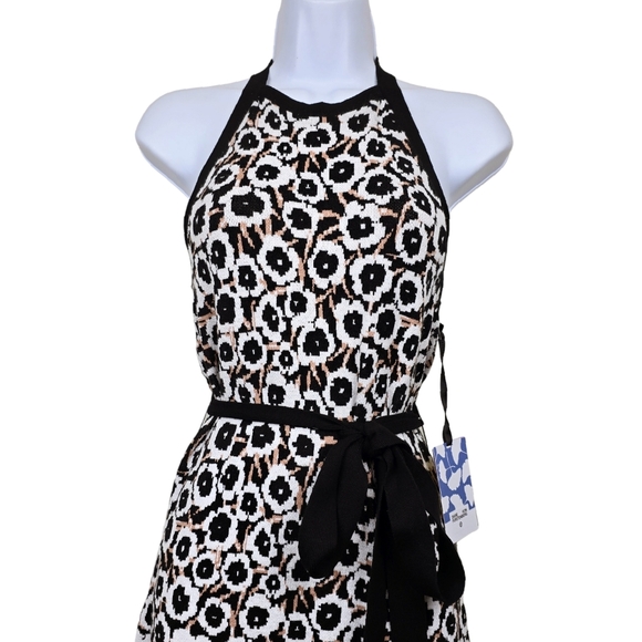 Diane Von Furstenberg For Target Womens Floral Halter Knit Midi Dress Size S NWT - Picture 2 of 9